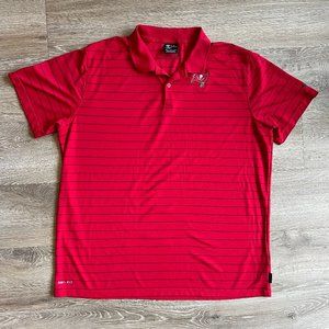 NFL buccaneers red striped Nike polo | Size Extra Large